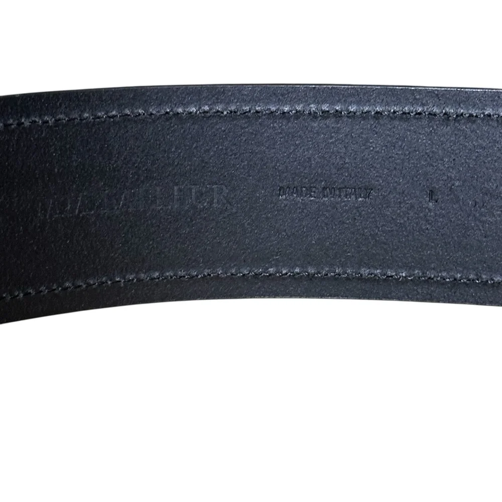 M.M. LaFleur The Reid Grosgrain Belt Black Large Leather Silver Buckle EUC